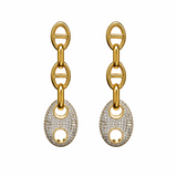 Roxanne Two Tone Pave Drop Earring Aaria Tees