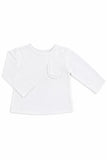White L/S Ruffle Pocket Tee - Aaria Tees Aaria Tees