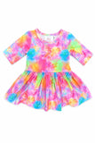 Swirly Whirly 3/4 Sleeve Twirl Bodysuit - Aaria Tees Aaria Tees