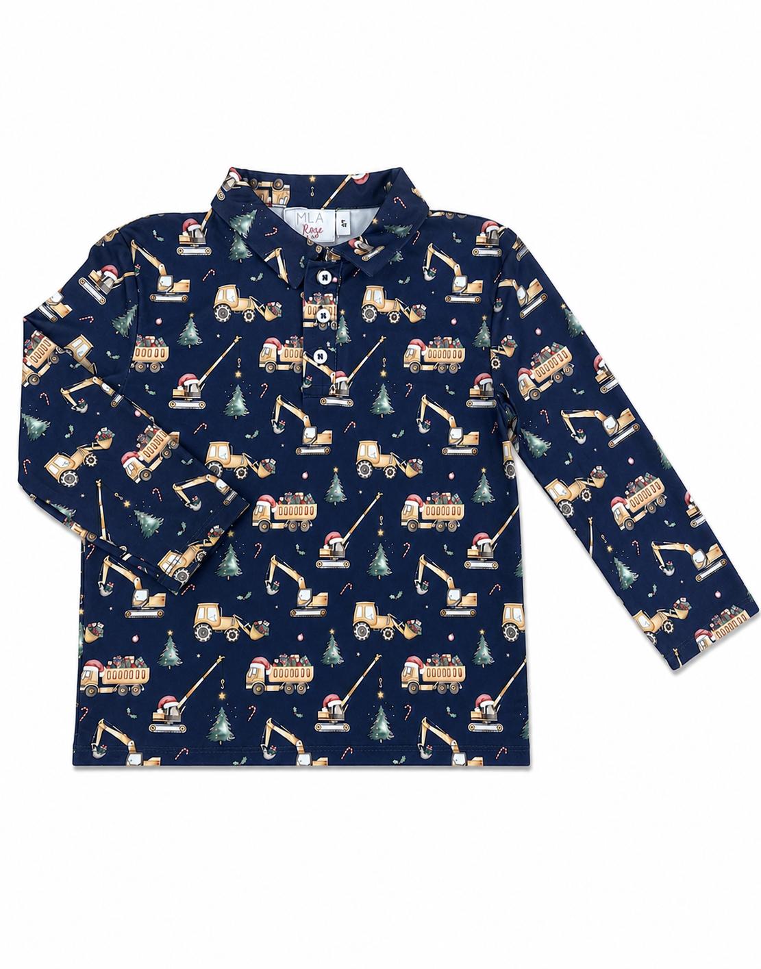 Oh What Fun It Is to Build L/S Polo - Aaria Tees Aaria Tees