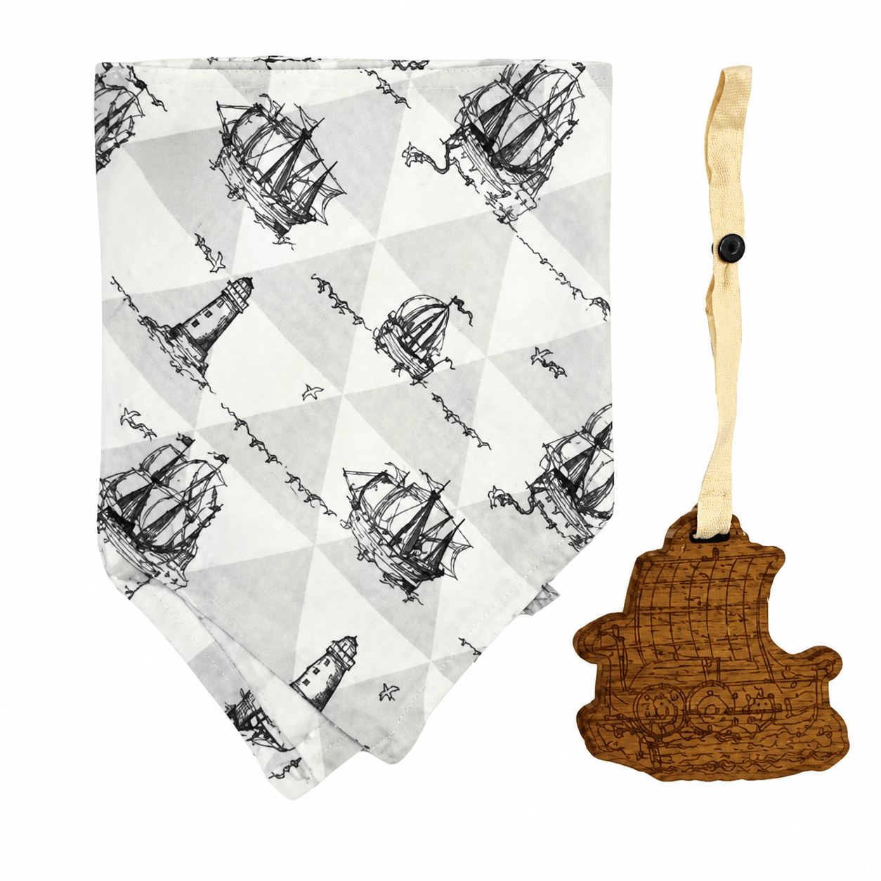 gift set | Boat lovie bib 2pc - Aaria Tees Aaria Tees