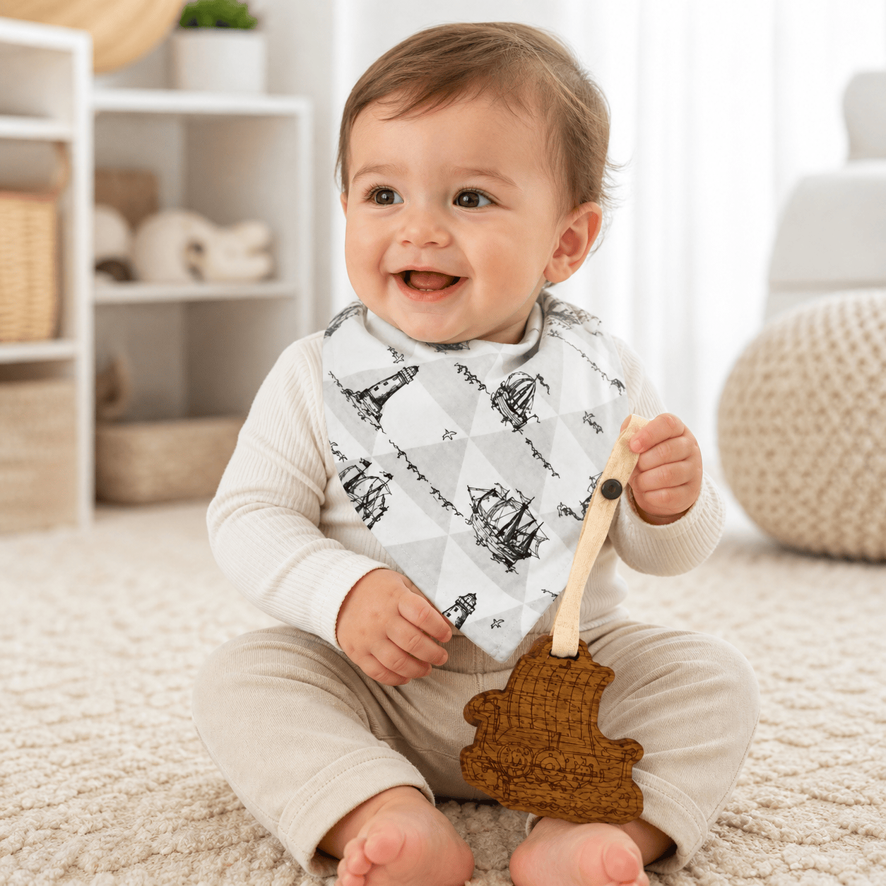 gift set | Boat lovie bib 2pc - Aaria Tees Aaria Tees