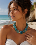 Bahama Blue Beaded Necklace Aaria Tees
