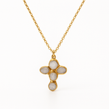 Bryson Quartz Statement Cross Necklace Aaria Tees