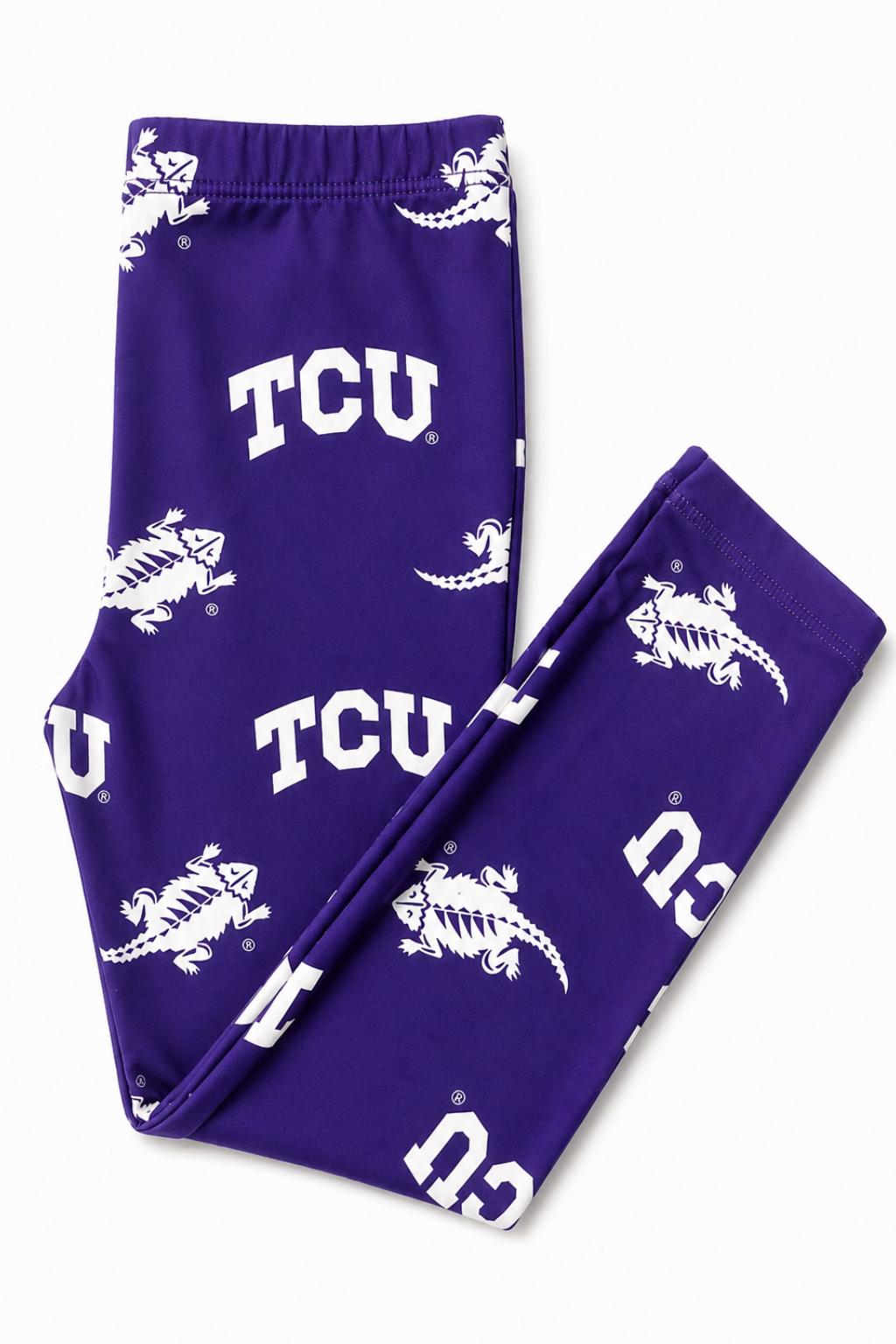 TCU Purple Frog Leggings - Aaria Tees
