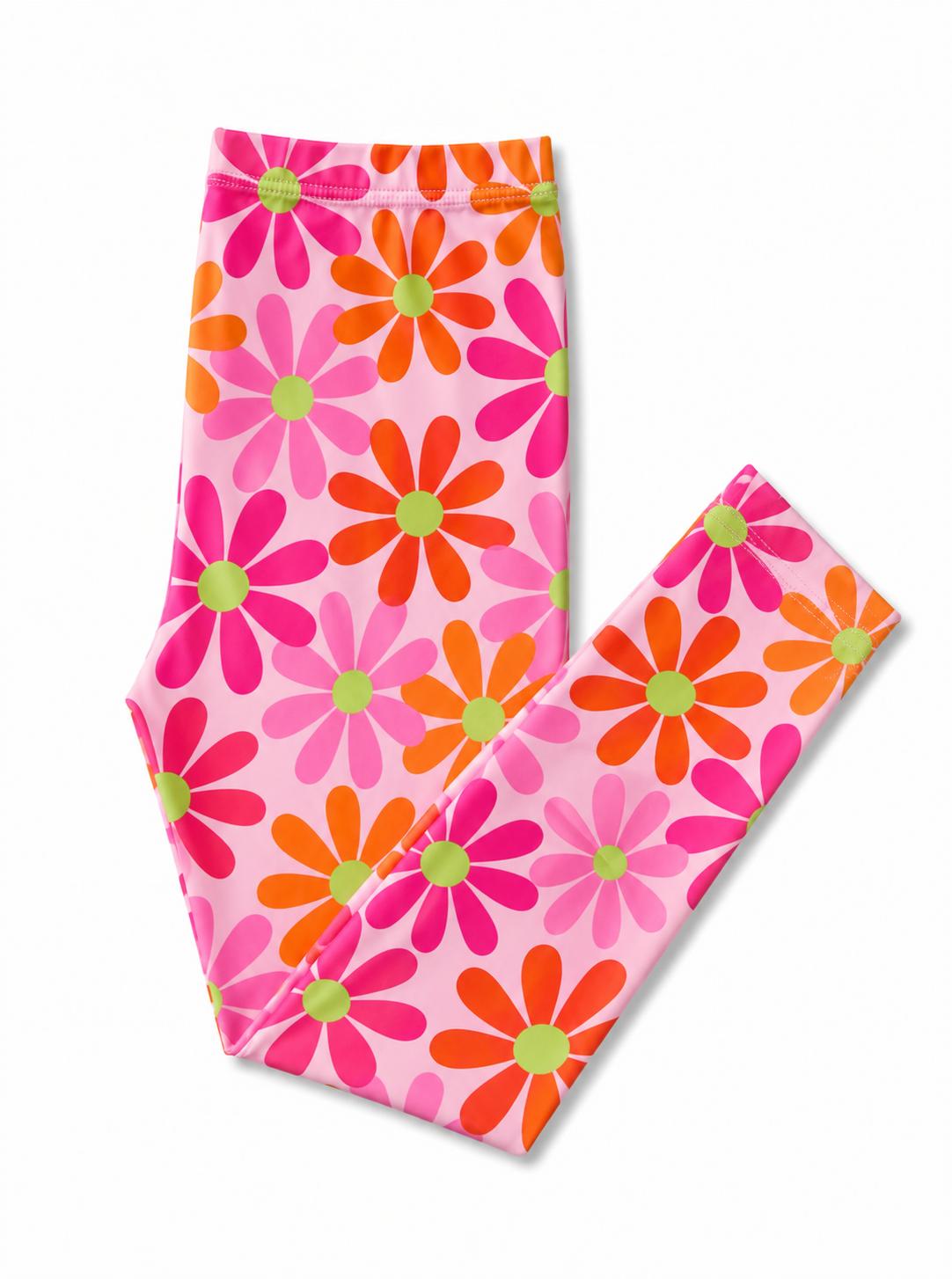 Retro Daisies Leggings - Aaria Tees Aaria Tees
