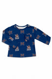 Montana State University Blue Bobcat L/S Ruffle Pocket Tee - Aaria Tees Aaria Tees