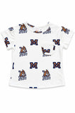 Montana State University White Bobcat Ruffle Pocket Tee - Aaria Tees Aaria Tees