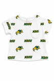 North Dakota State University White Bison Ruffle Pocket Tee - Aaria Tees Aaria Tees