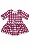Virginia Tech Plaid Hokie 3/4 Sleeve Twirl Bodysuit - Aaria Tees Aaria Tees