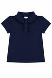 Navy S/S Ruffle Polo - Aaria Tees Aaria Tees
