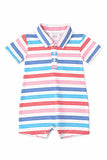 Red, White & Stripe Polo Shorty One-Piece - Aaria Tees Aaria Tees