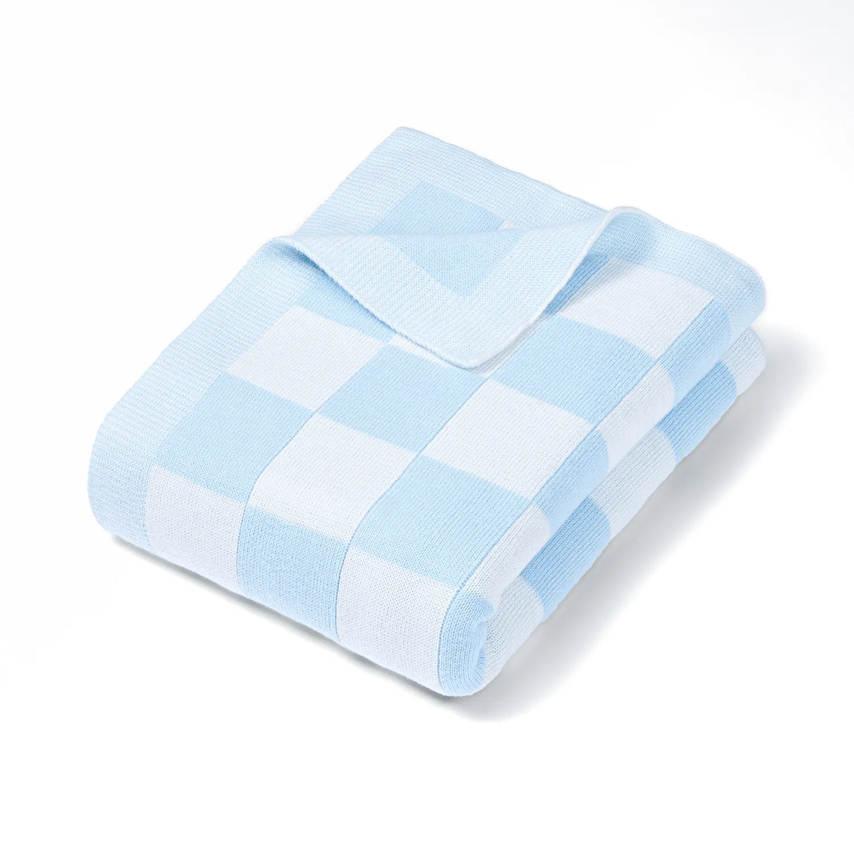 Checker Jacquard Knit Baby Blanket - Aaria Tees