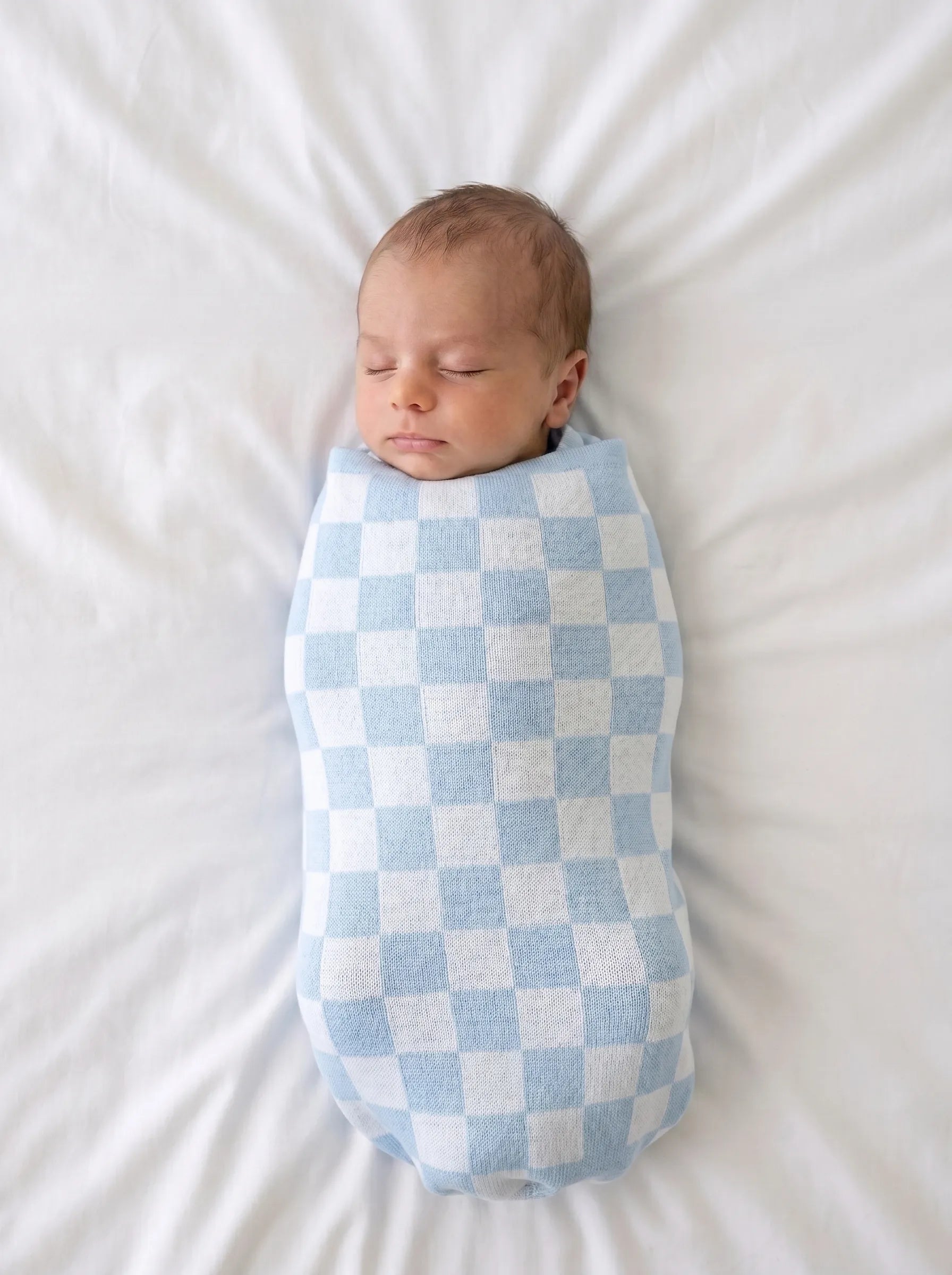 Checker Jacquard Knit Baby Blanket - Aaria Tees Aaria Tees