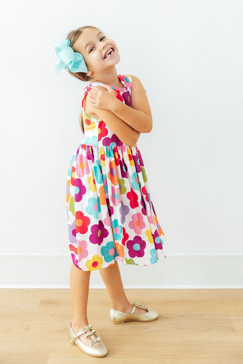Cheerful Blooms Tank Twirl Dress - Aaria Tees Aaria Tees