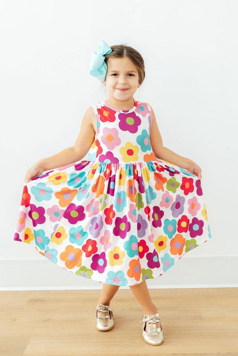 Cheerful Blooms Tank Twirl Dress - Aaria Tees Aaria Tees