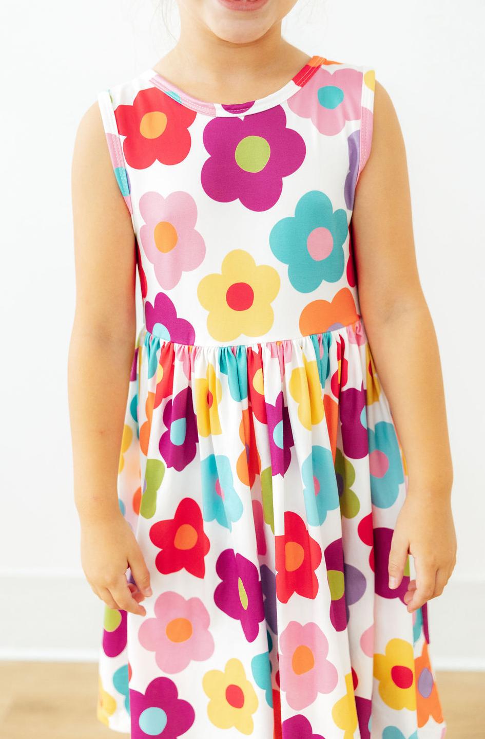 Cheerful Blooms Tank Twirl Dress - Aaria Tees Aaria Tees