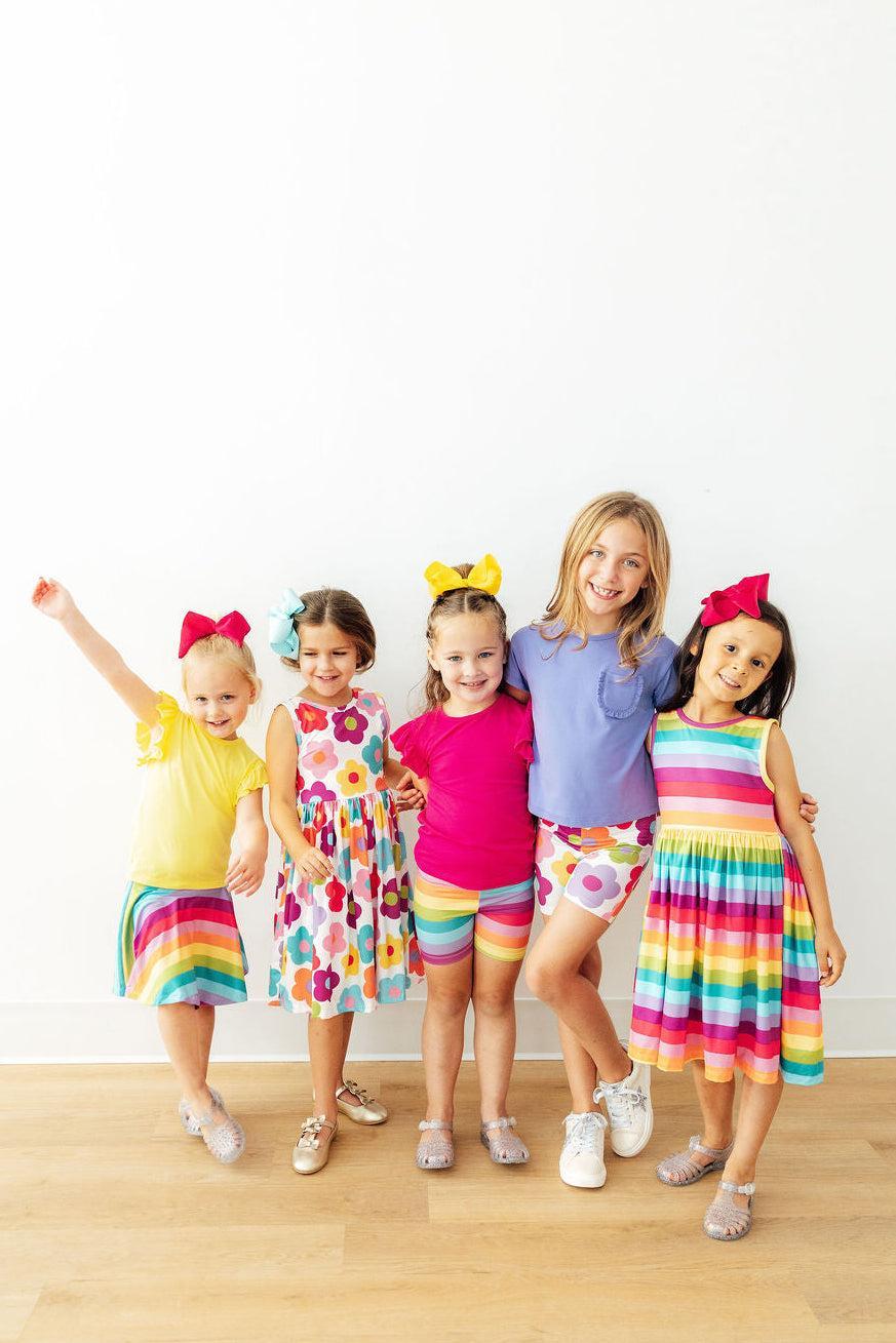 Cheerful Stripes Tank Twirl Dress - Aaria Tees Aaria Tees