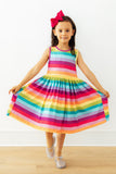 Cheerful Stripes Tank Twirl Dress - Aaria Tees Aaria Tees