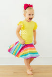 Yellow S/S Ruffle Tee - Aaria Tees Aaria Tees