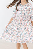 Cheetah Girl 3/4 Sleeve Pocket Twirl Dress - Aaria Tees Aaria Tees