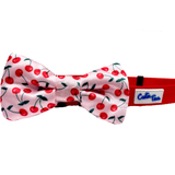 Cherries Print Cherry Pink Dog Bow Tie Aaria Tees