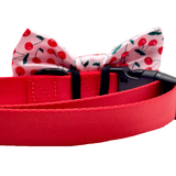 Cherries Print Cherry Pink Dog Bow Tie Aaria Tees