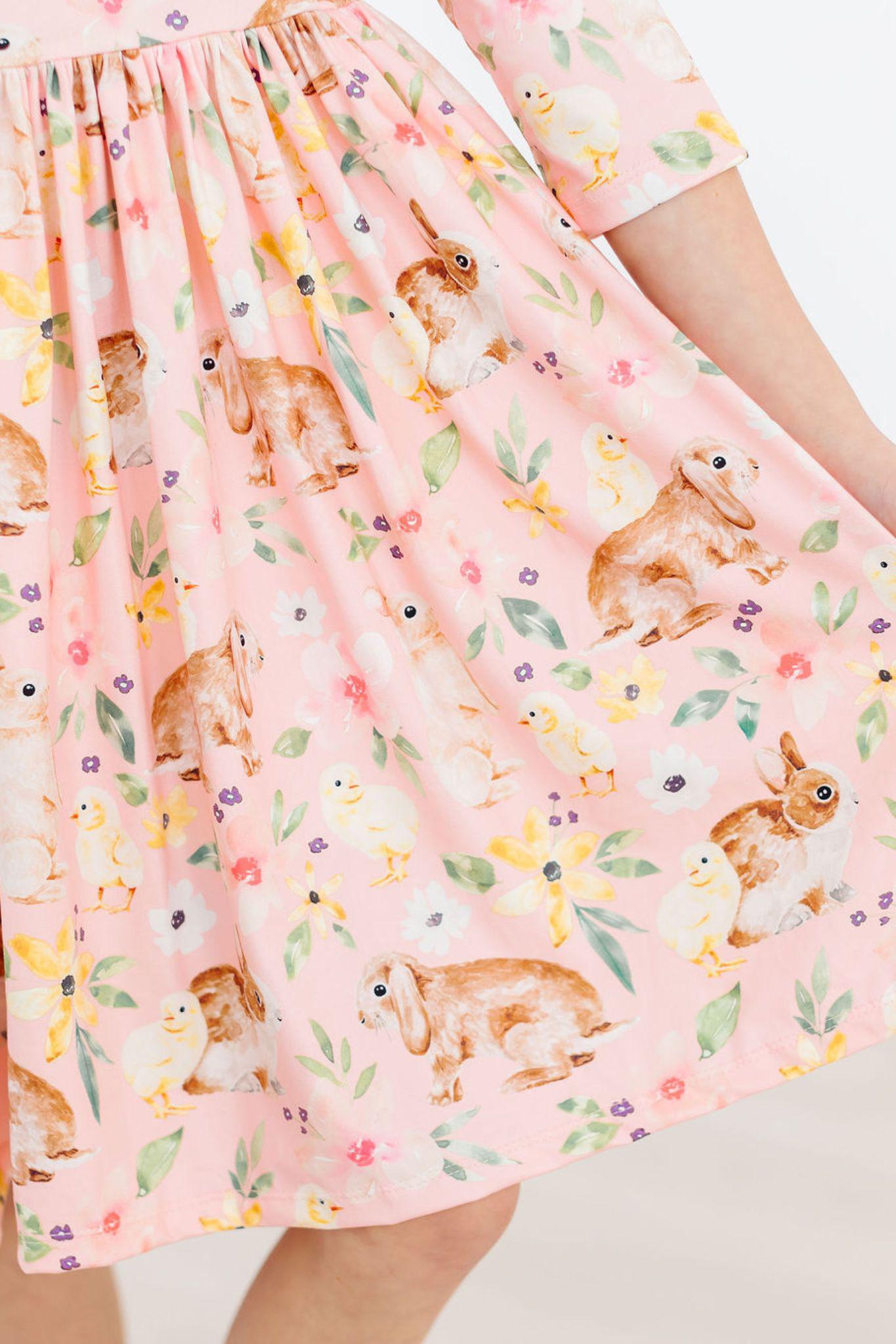 Chicks & Bunnies Ruffle Twirl Dress - Aaria Tees Aaria Tees