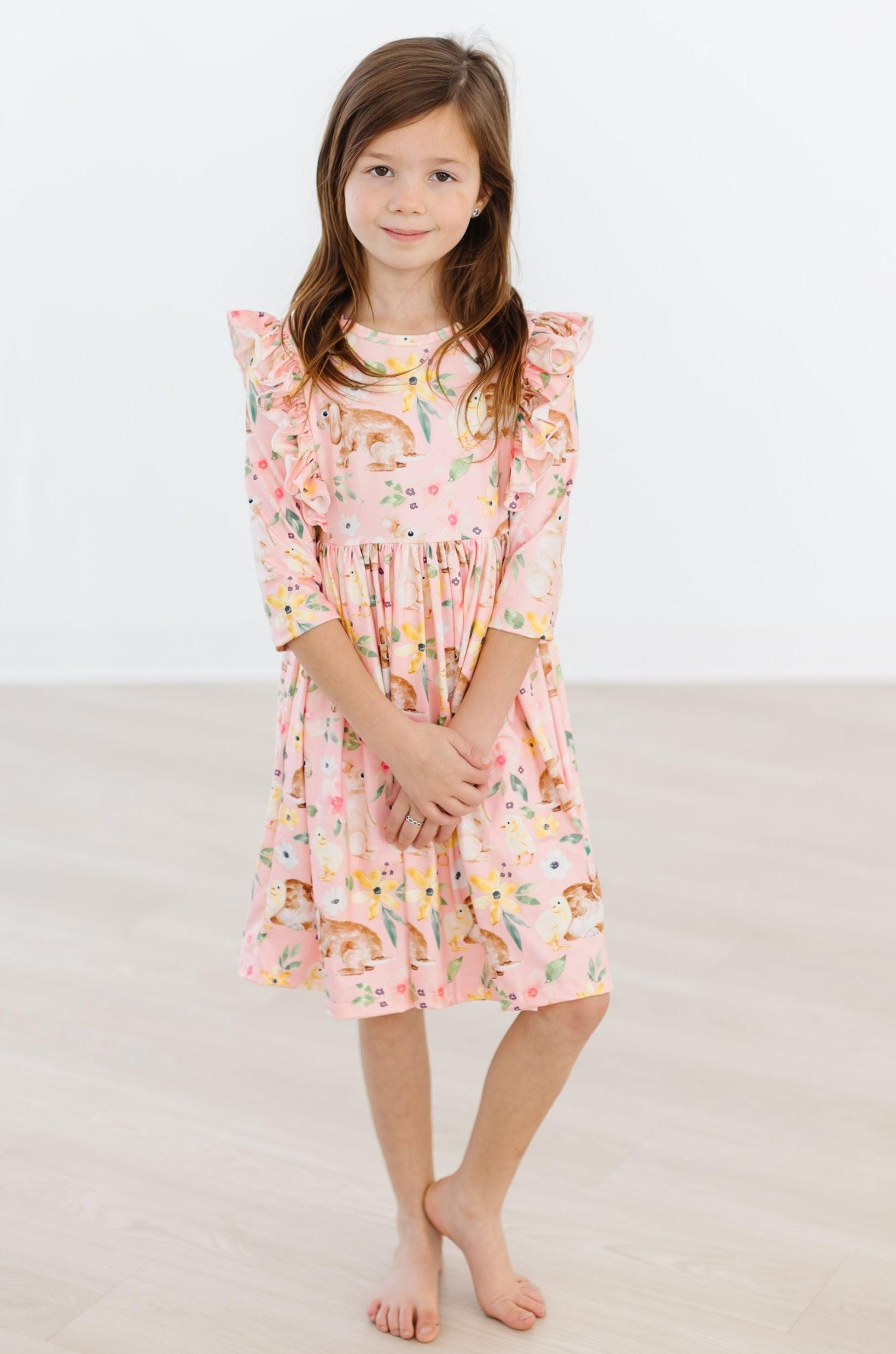 Chicks & Bunnies Ruffle Twirl Dress - Aaria Tees Aaria Tees