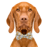Chocolate Chip Cookie White Dog Bow Tie Aaria Tees