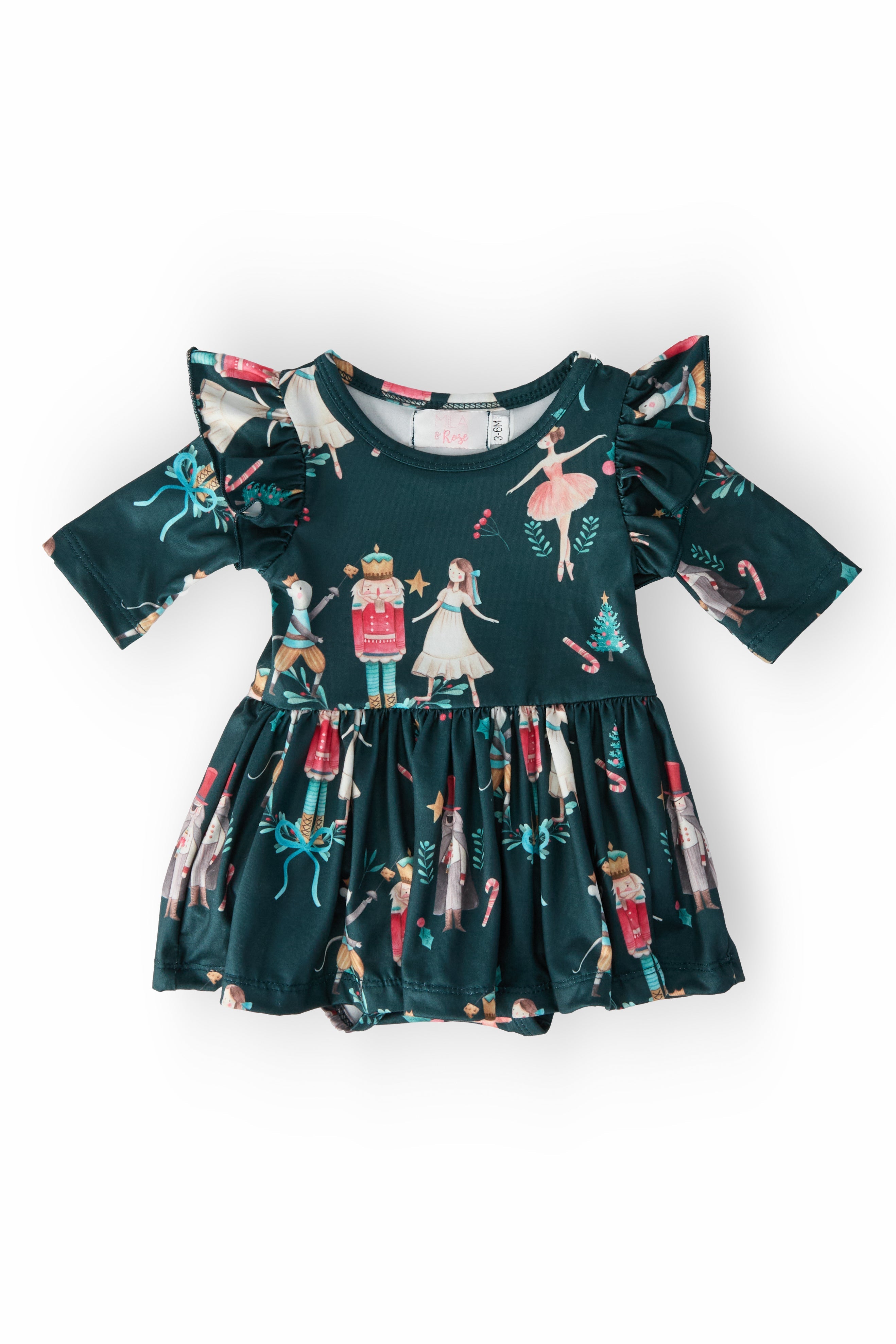 Christmas Ballet Twirl Flutter Bodysuit - Aaria Tees Aaria Tees