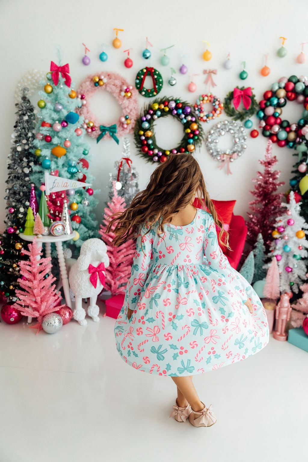 Christmas Cheer L/S Pocket Twirl Dress - Aaria Tees Aaria Tees