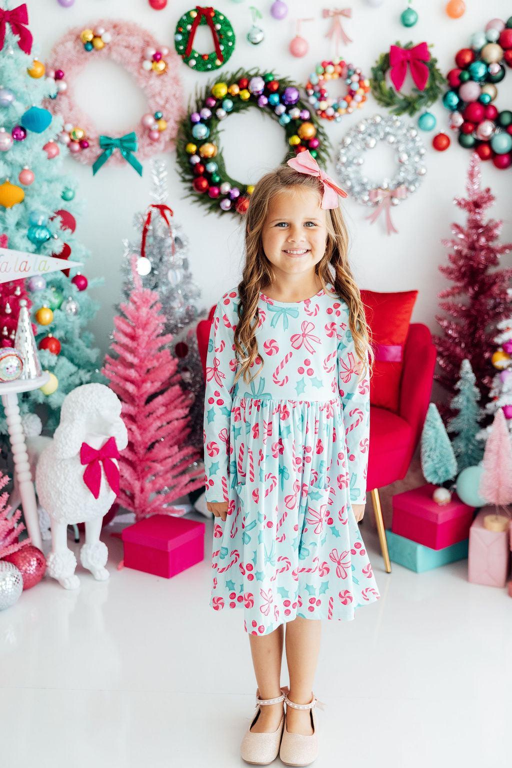 Christmas Cheer L/S Pocket Twirl Dress - Aaria Tees Aaria Tees
