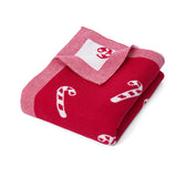 Christmas Candy Cane Jacquard Knit Baby Blanket - Aaria Tees Aaria Tees