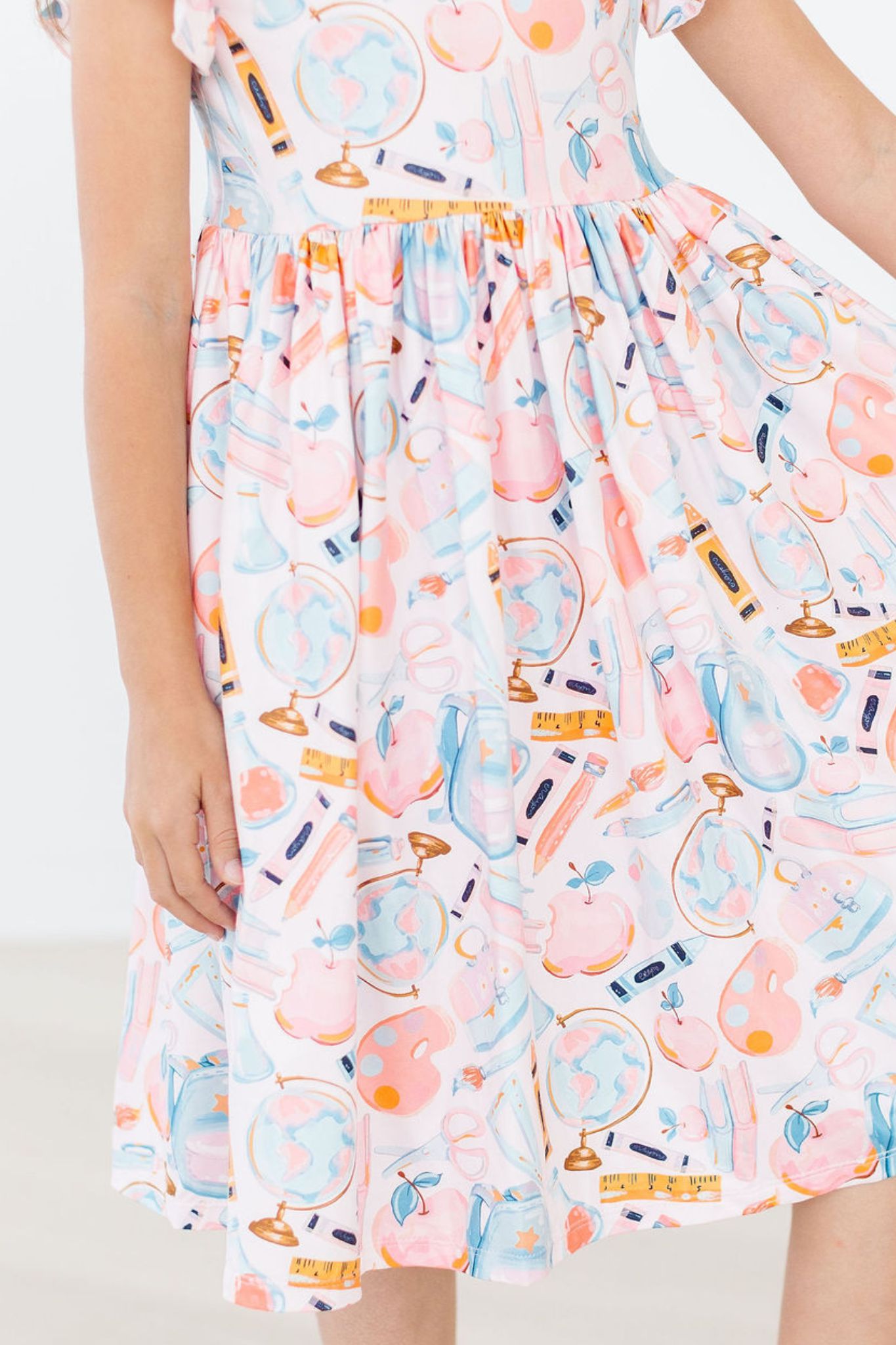 Class Act Flutter Sleeve Twirl Dress - Aaria Tees Aaria Tees
