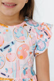 Class Act Flutter Sleeve Twirl Dress - Aaria Tees Aaria Tees