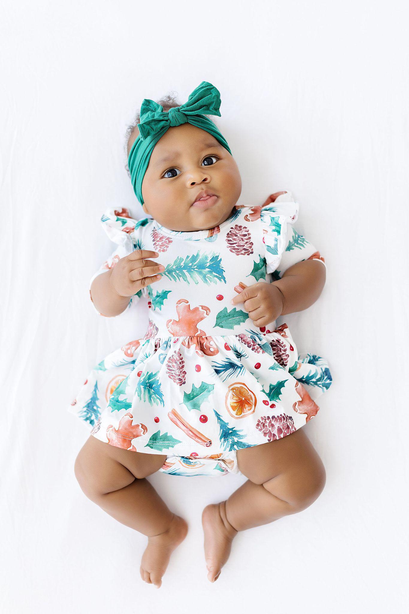 Classic Christmas Twirl Flutter Bodysuit - Aaria Tees Aaria Tees
