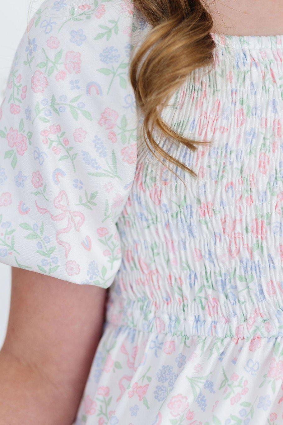 Cloud 9 Smocked Ruffle Dress - Aaria Tees Aaria Tees