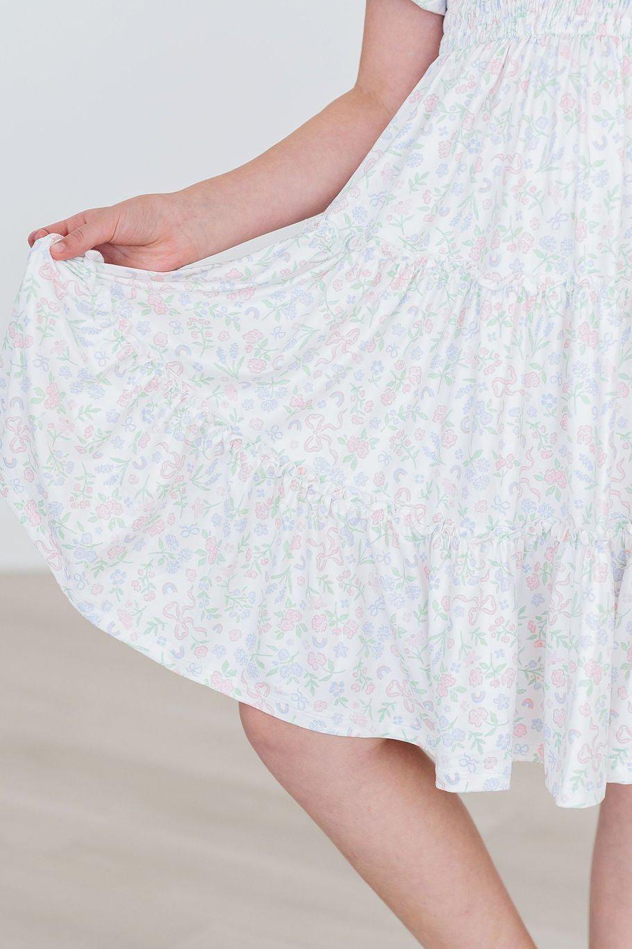 Cloud 9 Smocked Ruffle Dress - Aaria Tees Aaria Tees