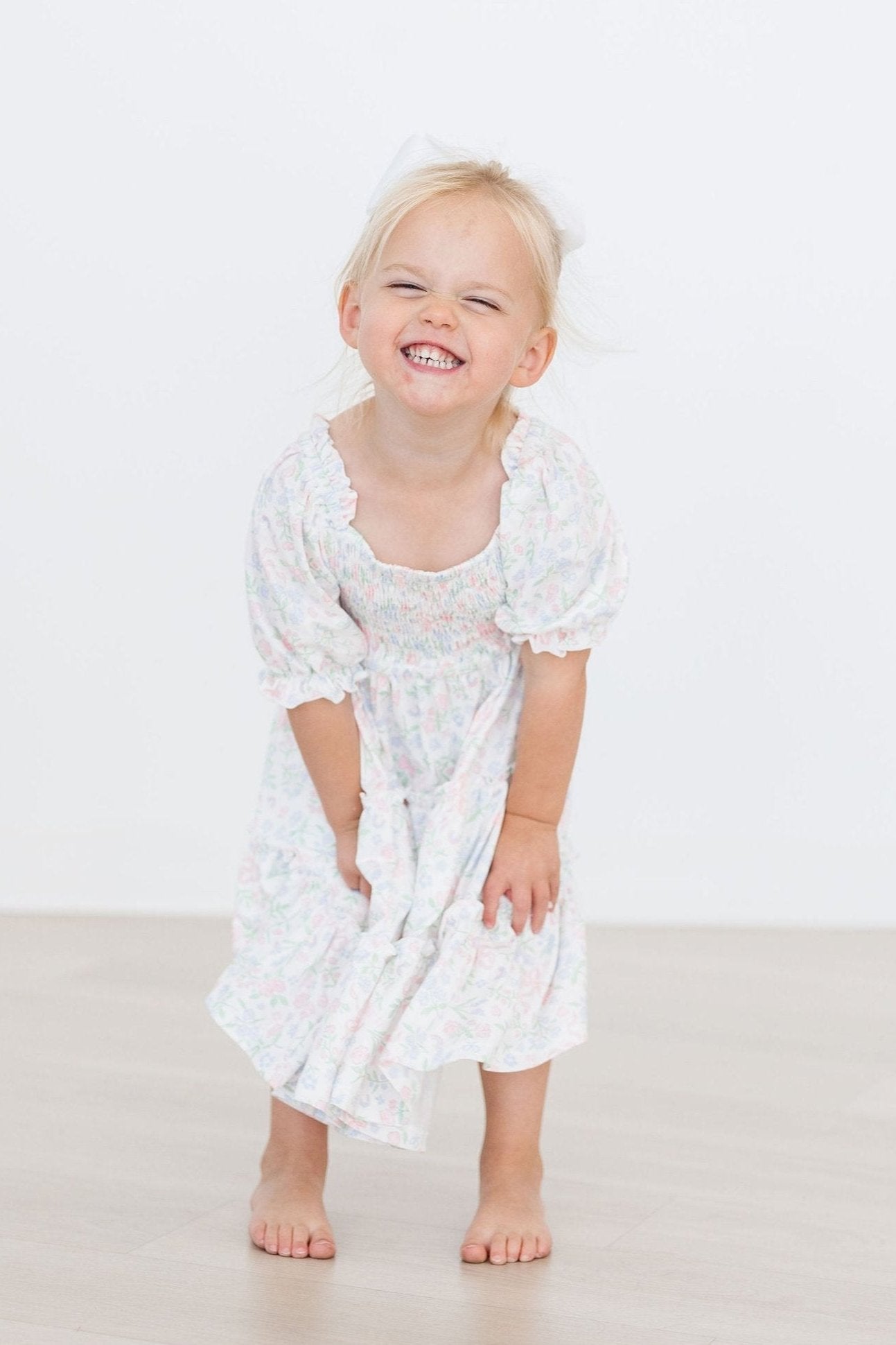 Cloud 9 Smocked Ruffle Dress - Aaria Tees Aaria Tees