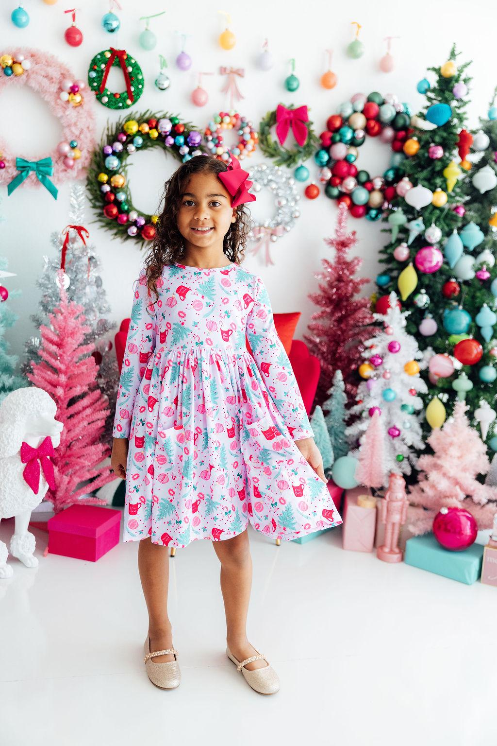 Cocoa Kisses L/S Pocket Twirl Dress - Aaria Tees Aaria Tees