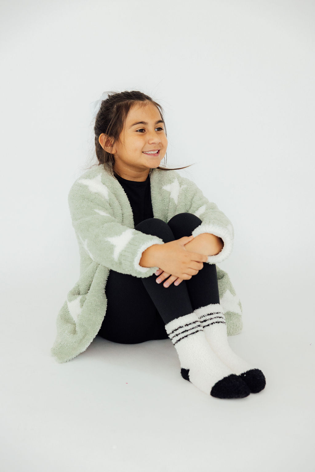 Coconut/Black Sporty Cozy Socks - Aaria Tees Aaria Tees