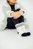 Coconut/Black Sporty Cozy Socks - Aaria Tees Aaria Tees