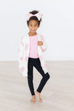 Coconut/Light Pink Heart Cozy Cardigan - Aaria Tees Aaria Tees