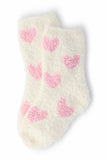 Coconut/Light Pink Heart Cozy Socks - Aaria Tees Aaria Tees