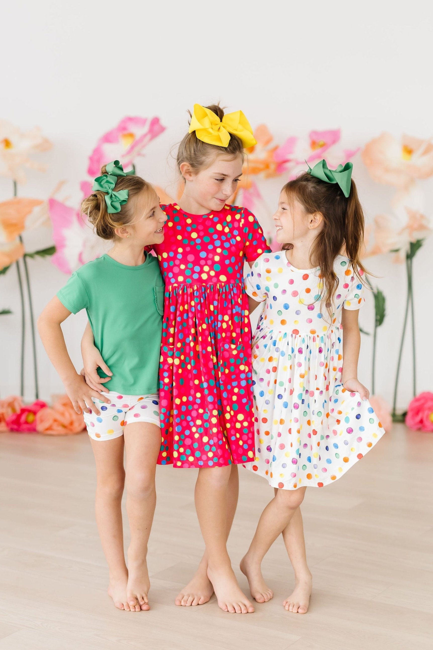 Colorful Dots S/S Pocket Twirl Dress - Aaria Tees Aaria Tees