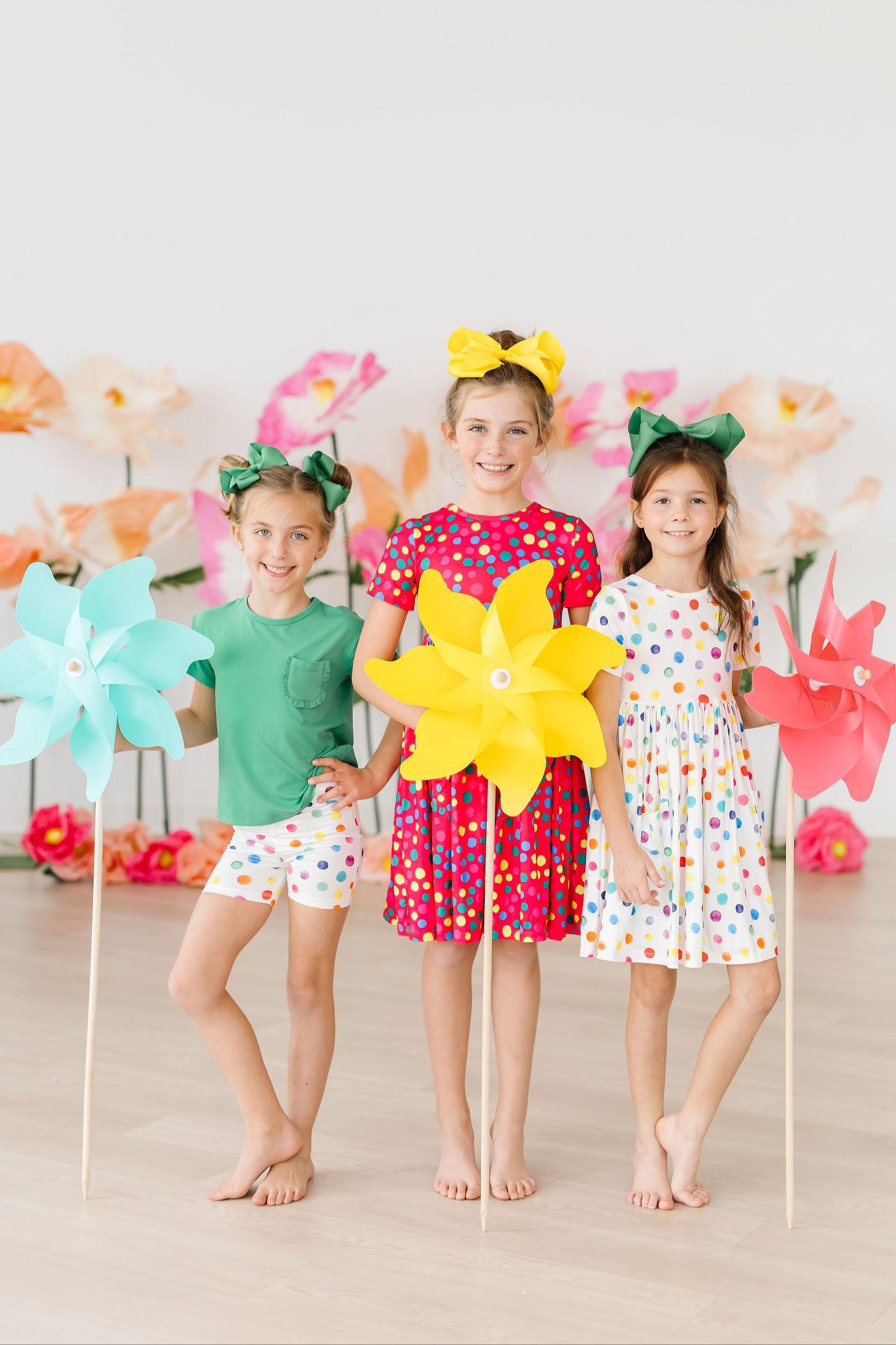 Colorful Dots Twirl Shorts - Aaria Tees Aaria Tees