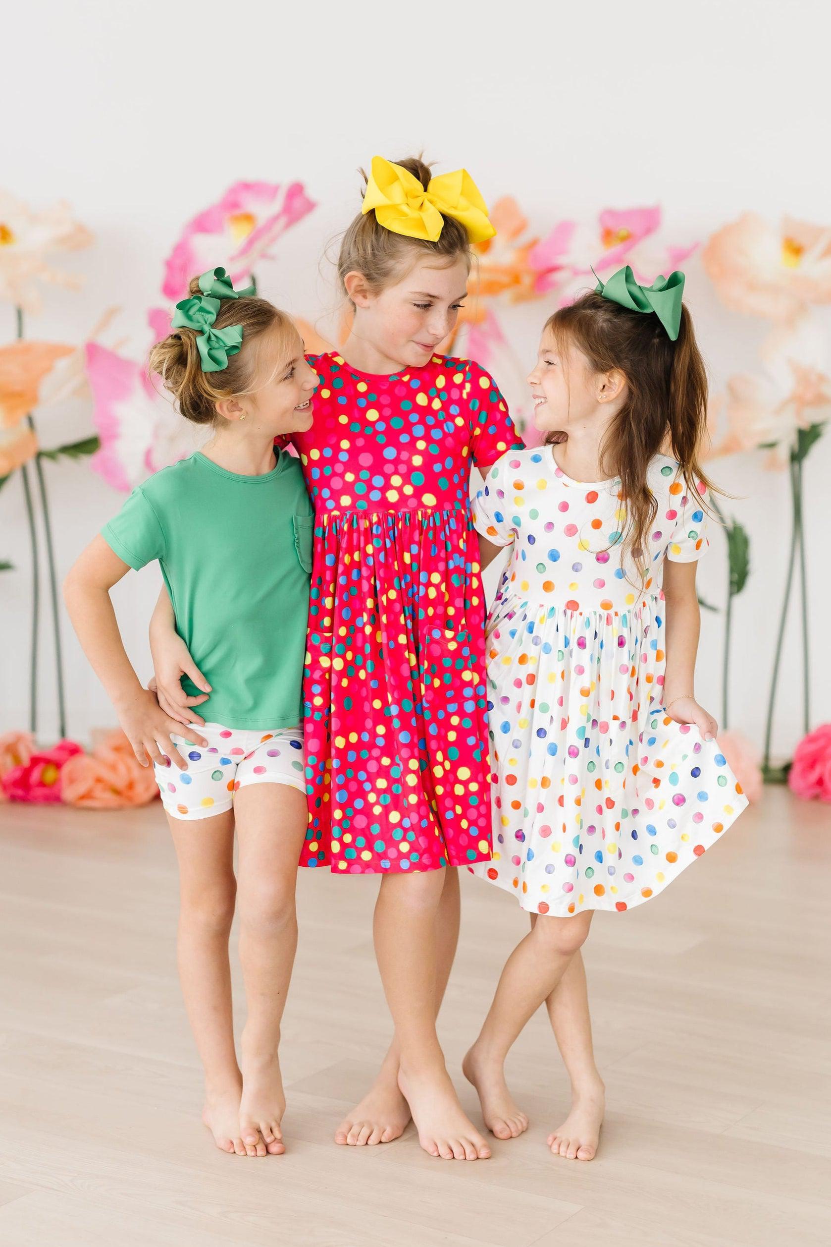 Colorful Dots Twirl Shorts - Aaria Tees Aaria Tees