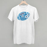 Floral Football Blue Aaria Tees