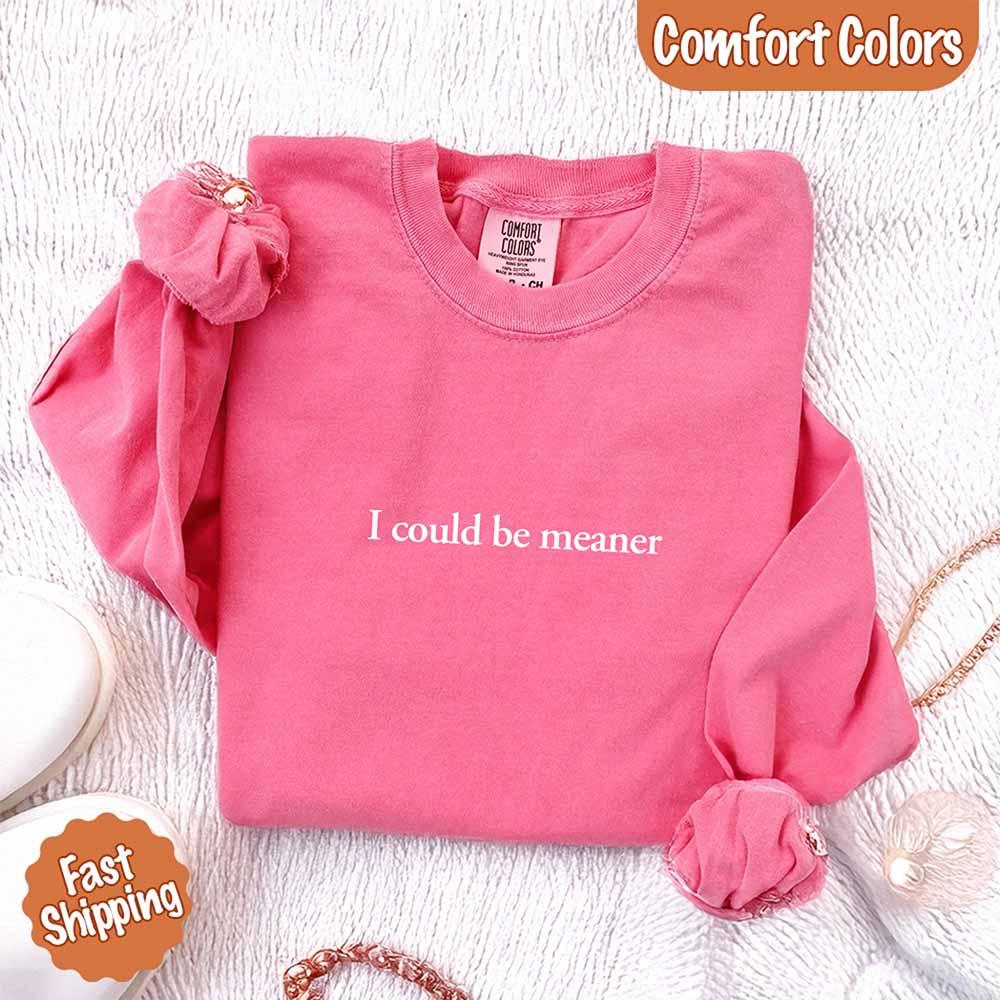 Comfort Colors I Could Be Meaner Long Sleeve Shirt - Aaria Tees Aaria Tees